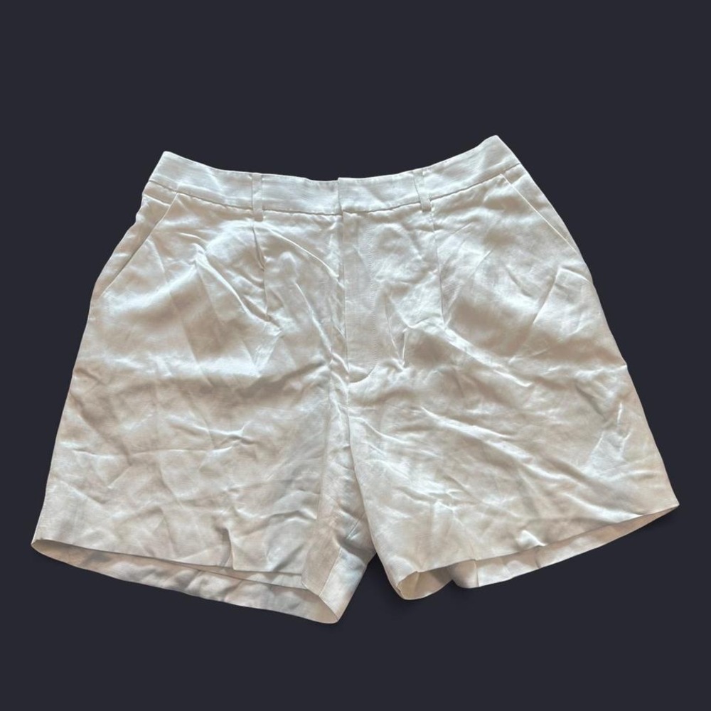 Ralph Lauren Purple Label Men's Silk Linen‎ White Chino Shorts Size 34